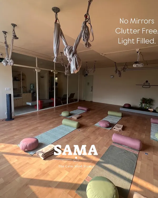 I believe a calm mind grows in a calm space. Our studio is intentionally designed without mirrors or clutter, with yoga mats, bolsters, and blankets ready for you. It’s a welcoming sanctuary for you to move, breathe, and meditate.