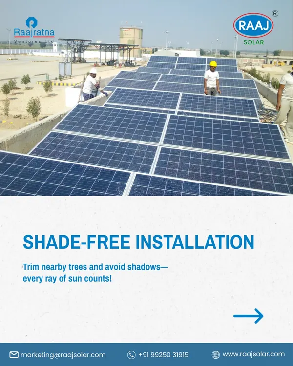 A view of a ground-mounted solar installation in progress. For large-scale projects, we emphasize shade-free installation to ensure every panel operates at peak efficiency, because every ray of sun counts.