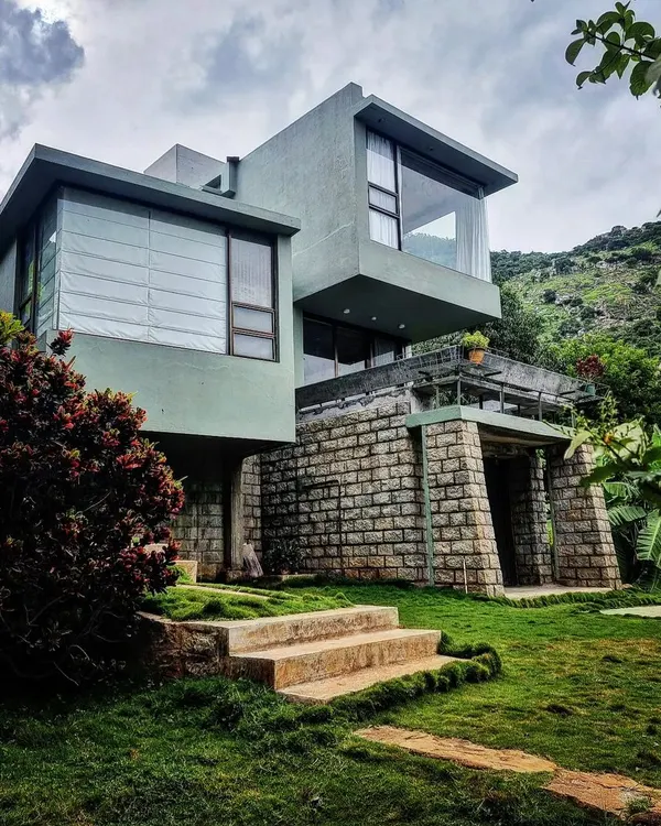 An earlier project from 2011, the Bali House at the Nandi foothills was an exploration in creating a home on a challenging slope. The design uses cantilevered forms and large glass walls to create a feeling of hovering within the lush, tropical landscape.