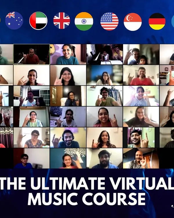 Music connects us across the globe. This is a snapshot of one of our ultimate virtual music courses, bringing together students from different countries in a live, interactive online classroom.