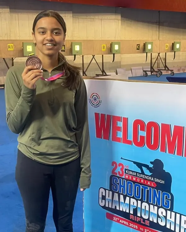 Congratulations to our shooter Pranju Somani for winning a Bronze medal in the Youth Women's 10m Air Rifle event at the 23rd Kumar Surendra Singh Memorial Shooting Championship in New Delhi. Her focus and strong performance make us proud.
