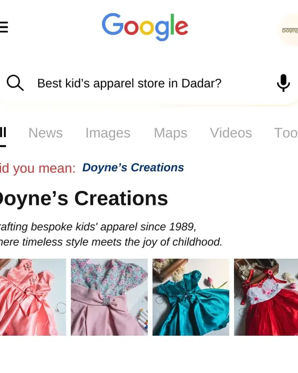 You asked, and Google knows! I am so proud to be considered one of Dadar's best-loved stores for kids' apparel, crafting timeless styles since 1989.