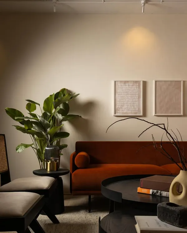 A glimpse into the lounge at the ARVA Fertility Clinic. We designed this space to feel less like a clinical waiting room and more like a warm, inviting living area, using soft lighting, comfortable furniture, and natural elements to create a sense of calm and ease for patients.