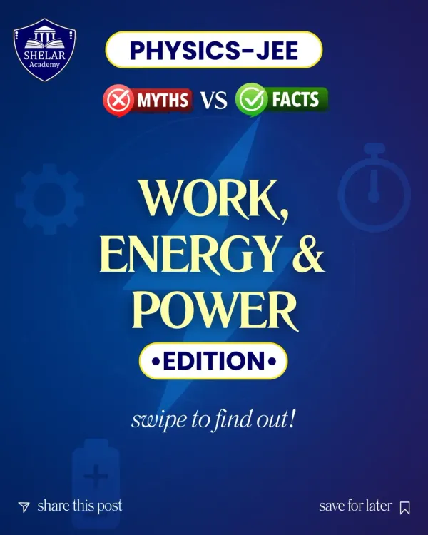 A common source of confusion for students is the topic of Work, Energy, and Power. This series of infographics busts common myths and clarifies the facts, helping you build a stronger foundation in Physics for JEE and NEET.