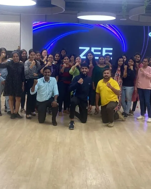 This is what empowerment looks like. I had the honor of leading a women's self-defense workshop for the team at Zee Entertainment, providing practical skills and building confidence in a corporate setting.