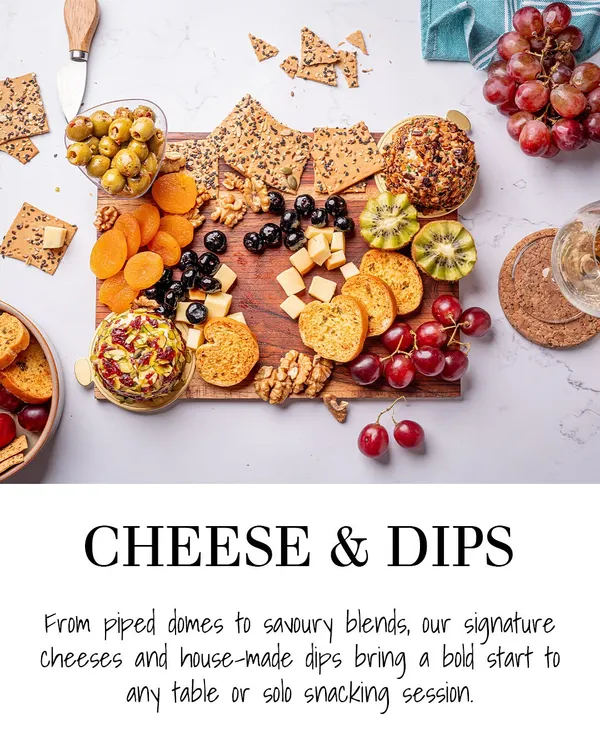 From piped domes to savory blends, my signature cheeses and house-made dips bring a bold start to any table or solo snacking session.