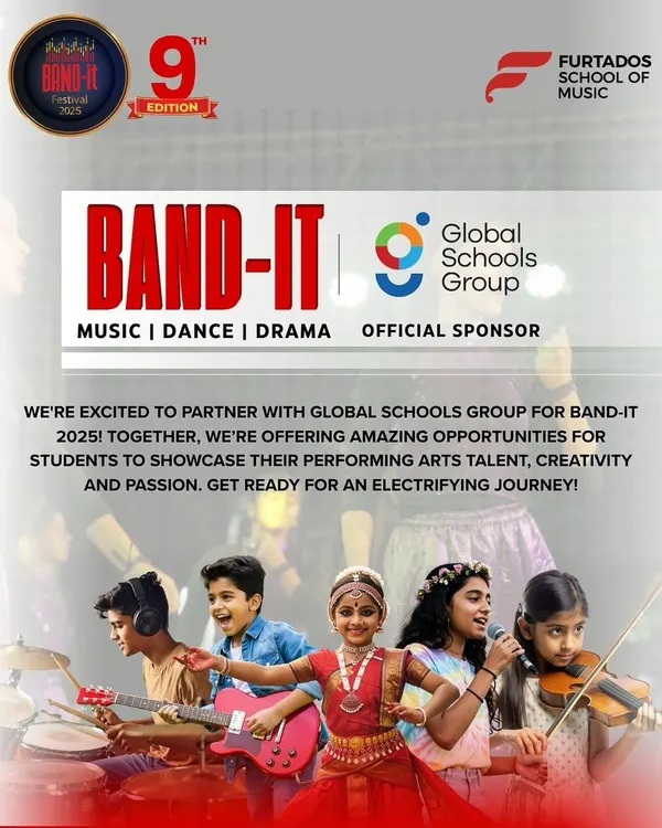 We are proud to officially partner with Global Schools Group for the 9th Edition of the Band-It Festival. This collaboration expands our reach, offering even more students across India the chance to showcase their talent in music, dance, and drama on a national stage.