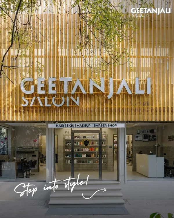 Welcome to our Vasant Kunj salon. The modern, sunlit facade invites you into a world of style and relaxation, setting the stage for the luxury experience that awaits inside.