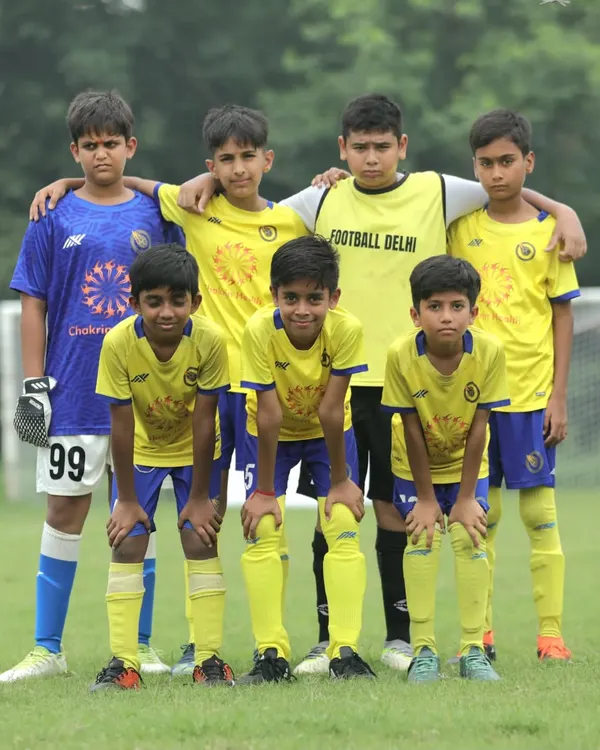 Our U13 team stands proud and ready for their match against Bhagat Singh FA in the HCL Delhi Future Stars Youth League.