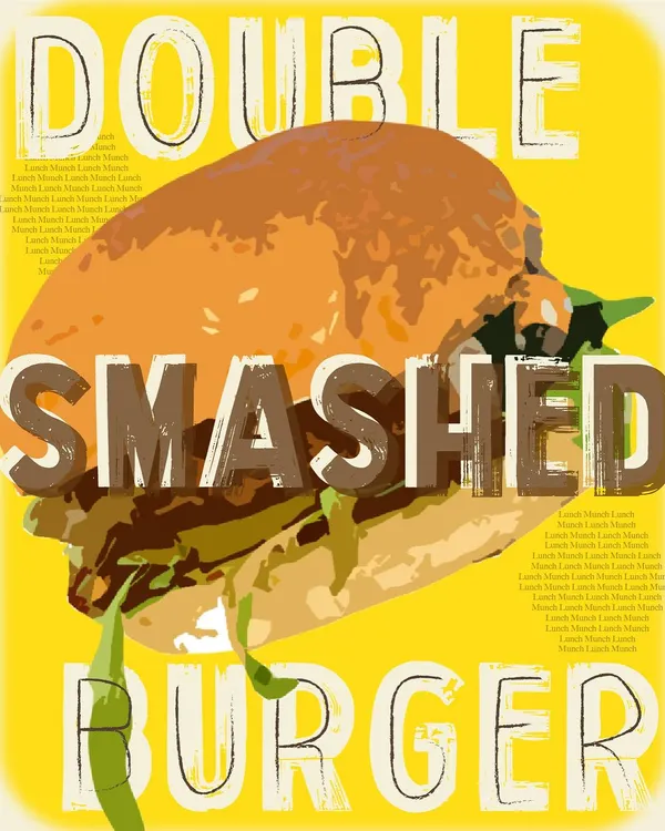 A graphic celebrating our Double Smashed Burger, a star of our lunch menu. We've loved seeing our lunch specials, featuring sandwiches from across the globe, become so popular.