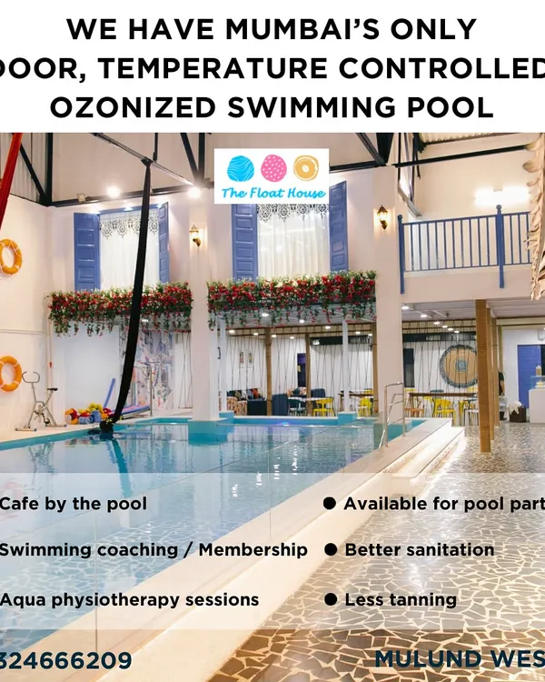 Welcome to The Float House, Mumbai's only indoor, temperature-controlled, and ozonized swimming pool venue. I’ve designed this space to be your go-to spot for everything from pool parties and swimming lessons to private events and cafe hangouts, all year round.