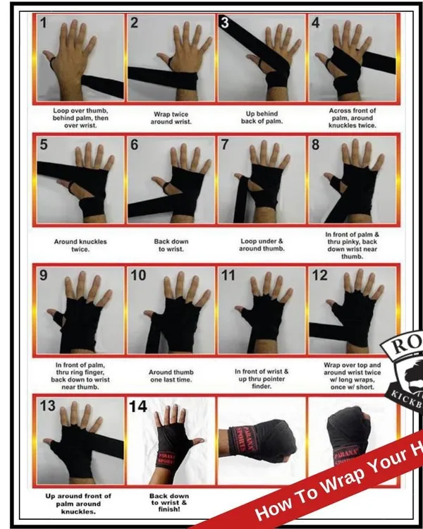 Wrapping your hands is the most important step before putting on gloves. This 14-step guide shows the correct method to protect the small bones in your hands and support your wrists, preventing injury during training.