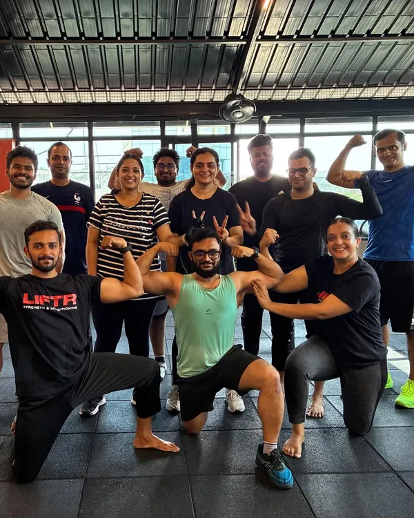 Grateful for our LIFTR community. These group photos capture the spirit of our members, flexing, smiling, and supporting each other after a tough workout. Even the dog is part of the fam!