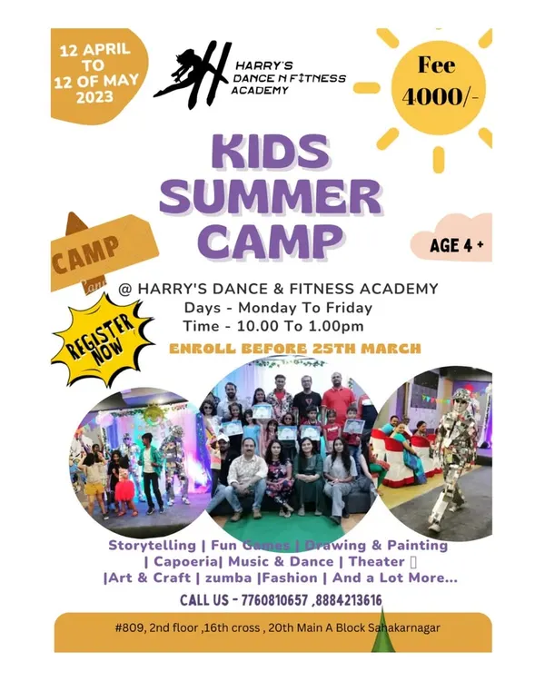 My official poster for the Kids Summer Camp. It's a month of non-stop fun with activities ranging from dance and theater to fashion and art, designed for kids aged 4 and above.