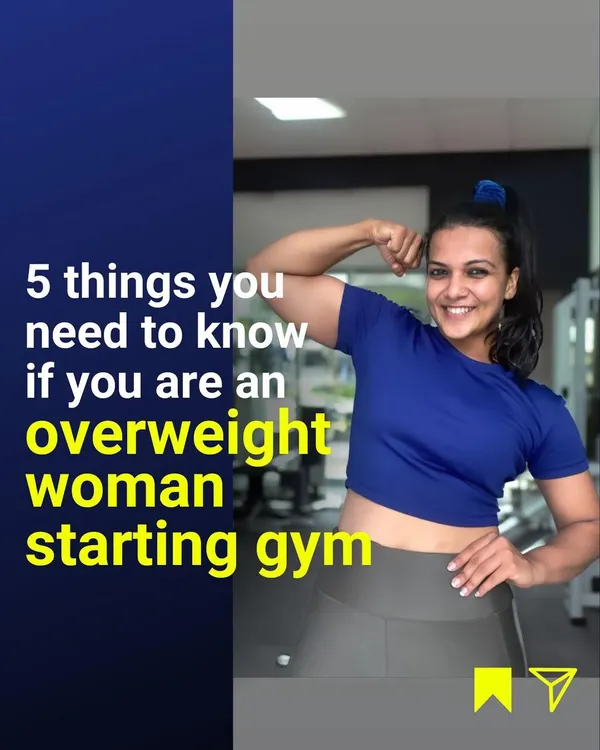 An infographic with 5 things you need to know if you are an overweight woman starting at the gym. My goal is to make fitness accessible and welcoming for everyone, regardless of your starting point.