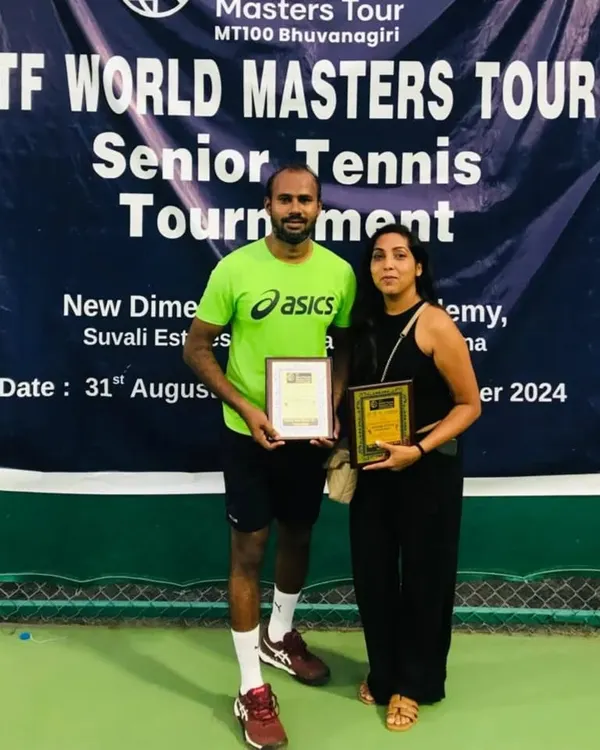 Double victory at the Telangana MT100 ITF Master Tour. I was thrilled to win both the singles and doubles titles, and I bring that winning experience back to my students.