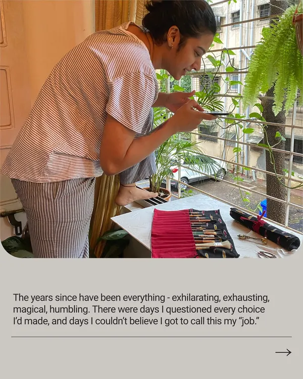 This photo captures a quiet moment in my studio, but it represents eight years of betting my life on art. It's been a journey of exhilarating highs and exhausting lows, but it has shaped me, and I'm proud of the artist I've become.