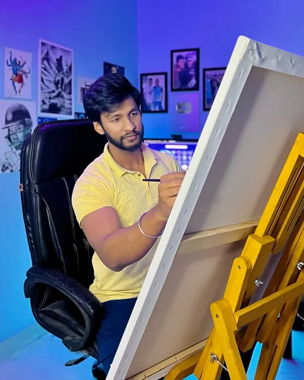 In my studio, where the magic happens. Turning my passion for art into my profession has been a dream come true, and this is the space where I create every day.