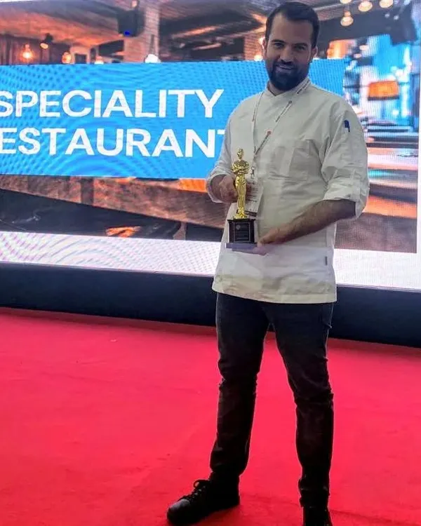 Honored and grateful to be recognized in the Modern French Cuisine Category by World of Hospitality. Here I am, proudly accepting this prestigious award.