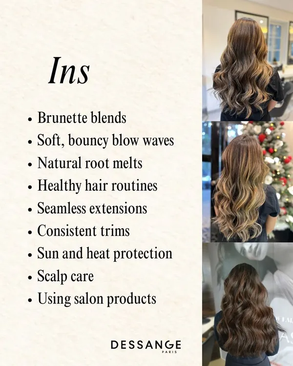 What we're obsessed with for the upcoming year: brunette blends, bouncy waves, and healthy hair routines. This is our "Ins" list for hair trends.