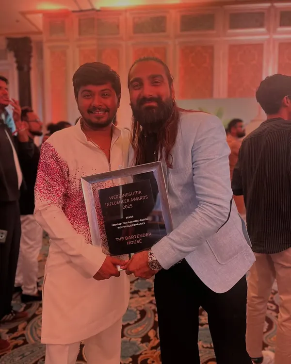 A moment of immense pride, winning the Best Bartending Company Award 2025 from WeddingSutra. This is a testament to my team's hard work and our commitment to excellence.