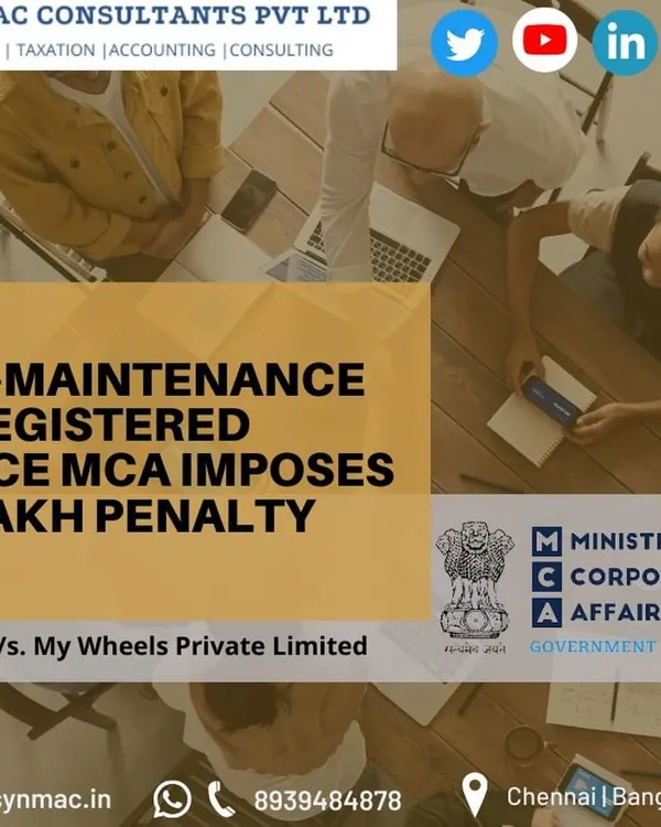 A simple oversight, like not maintaining your registered office address, can lead to severe consequences. The Ministry of Corporate Affairs (MCA) can impose penalties running into lakhs, a risk no business should take. We ensure all your compliance details are perfectly managed to avoid such issues.