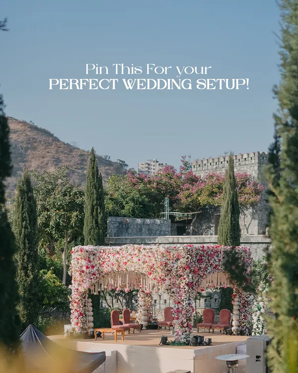 A wedding mandap should be a sanctuary. For this outdoor ceremony, I designed a breathtaking floral mandap set against the natural beauty of the hills, creating a perfect blend of nature and luxury.