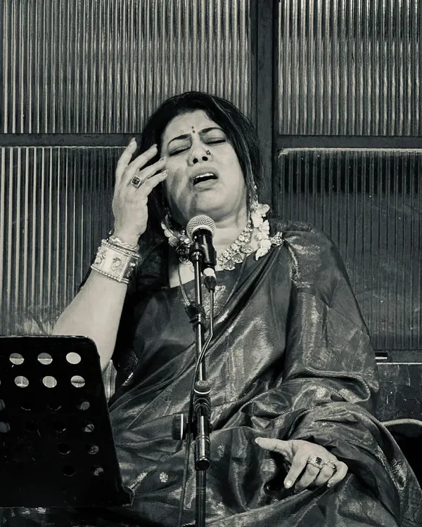 For me, singing is about 'bhaav', the pure emotion that connects us all. This is a moment of complete surrender to the music during a heartfelt Thumri performance.