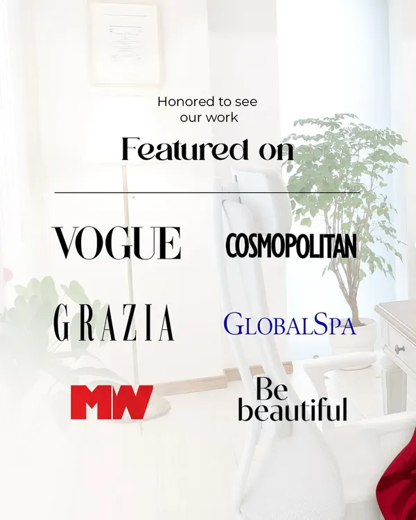 I am honored to see my work and expertise featured in respected publications like Vogue, Cosmopolitan, and Grazia. While recognition is gratifying, the true privilege is the trust my clients place in me every day to care for their skin.