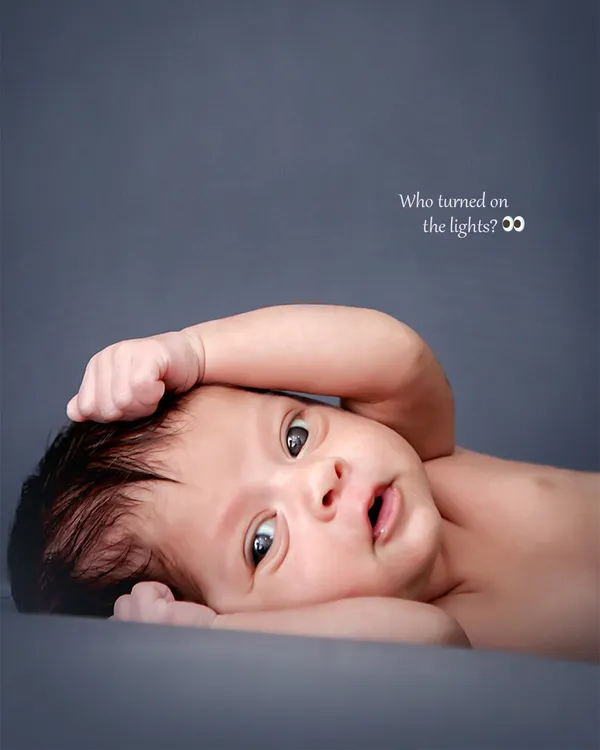 Not all babies sleep through their session, and we love it. Those wide-eyed, curious moments are full of personality, and we are always ready to capture these wonderfully unscripted expressions.