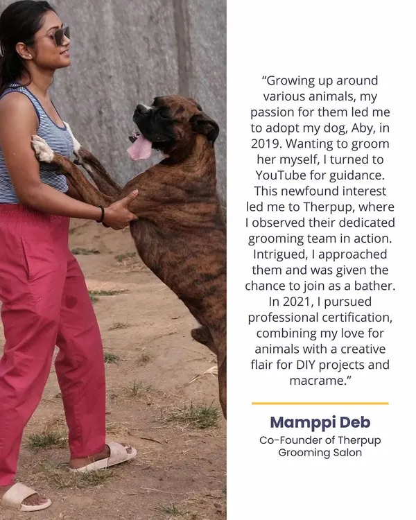 My journey started with my own dog, Aby. Wanting to groom her myself led me to discover my passion, and I eventually pursued professional certification to combine my love for animals with my creative side.