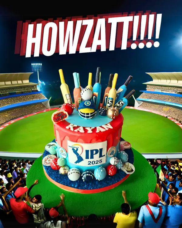 This IPL-themed cake was an absolute sixer! We packed all the cricket fever into this multi-layered creation, complete with edible bats, balls, and stadium vibes for a true fan's birthday bash. It shows how we can turn any passion into a delicious centerpiece.