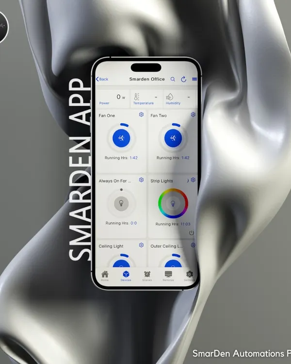 Smart living, made simple. The SmarDen app puts your entire home or office in the palm of your hand. Control fans, lights, and more from anywhere.