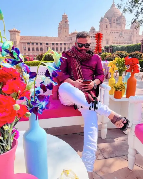 Another shot from the vibrant Mehendi ceremony at Umaid Bhawan Palace. The colors were as lively as the music.