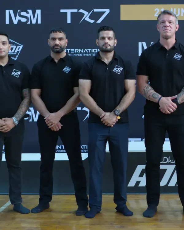 Standing with the officials and fellow athletes at the AJP India tour. It's an honor to be part of the growth of Jiu-Jitsu in India.