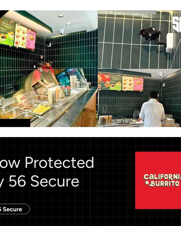We are proud to protect dynamic businesses like California Burrito. Our cameras are strategically placed to monitor service counters and kitchen areas, ensuring both security and operational oversight in a busy restaurant environment.