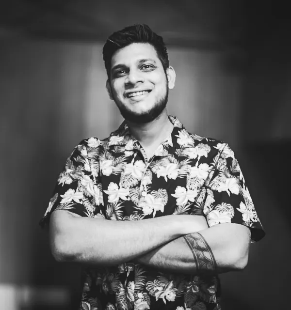 A professional black and white portrait. This is me, ready to plan the music for your next event.