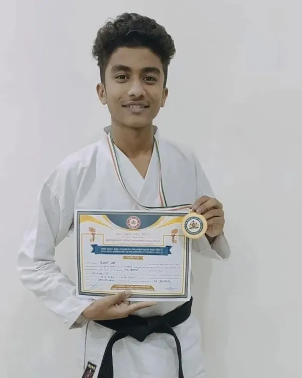 A proud moment for all of us at BBK. Congratulations to Nikhil for winning Gold at the Under 19 PU Board State Level Karate Selections and getting selected for Nationals.