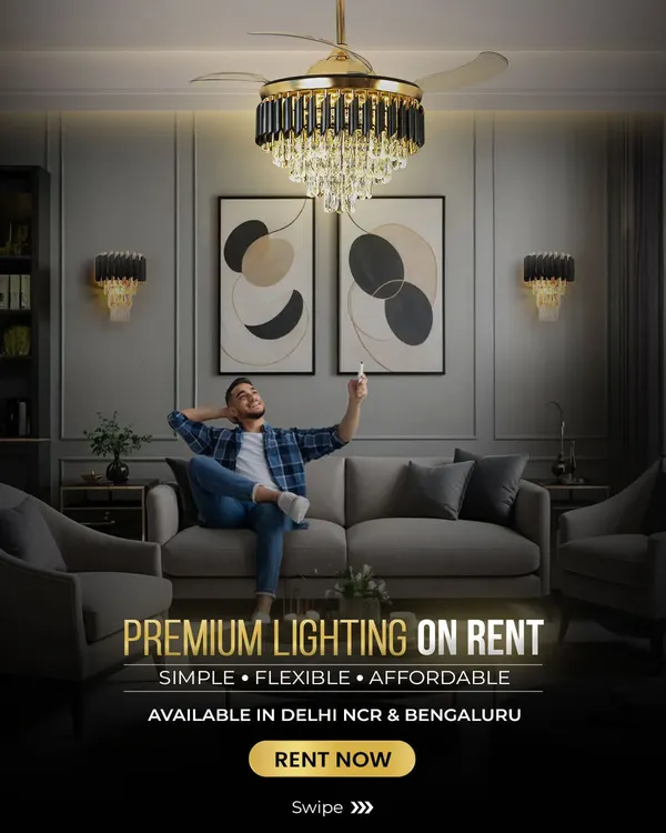 Live with luxury lighting on your terms. This image captures the ease and comfort of my rental service, where you can enjoy a beautifully lit home with the flexibility to change your style whenever you wish.