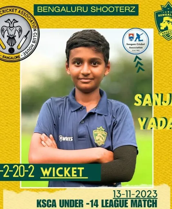 We wish our boys the very best as they participate in the official KSCA U-14 Cricket League. Here, our young bowler Sanjay Yadav is recognized for his amazing spell, taking crucial wickets.
