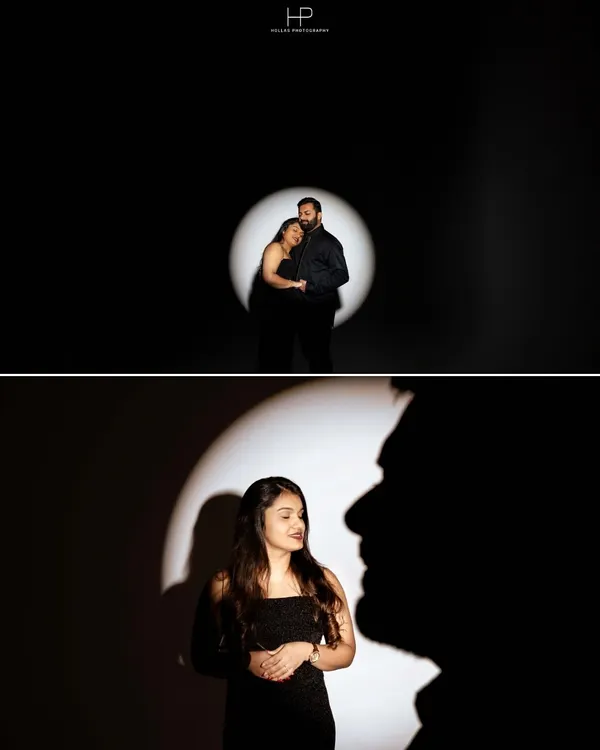 In the studio, I use dramatic spotlighting to create a sense of intimacy and focus. These shots play with light and shadow to produce modern, high-contrast portraits that feel like stills from a classic film.