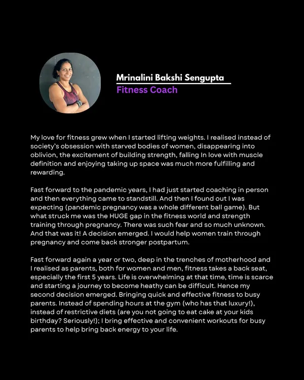 Here's a bit about my story and why I became a coach. From falling in love with lifting weights to navigating a pandemic pregnancy, I realized there was a huge gap in the fitness world for busy parents. My mission is to bring effective fitness to you.