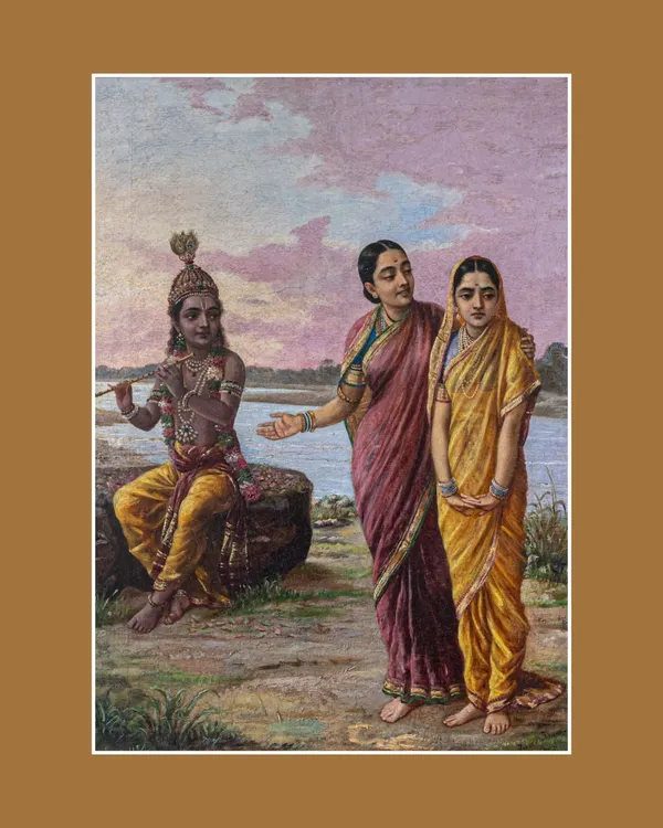 In 'Manini Radha', Raja Ravi Varma captures a moment of quiet emotional turbulence. This signed original, painted at the height of his career, reflects my commitment to preserving and presenting museum-worthy classics that humanise divinity and tell timeless stories.