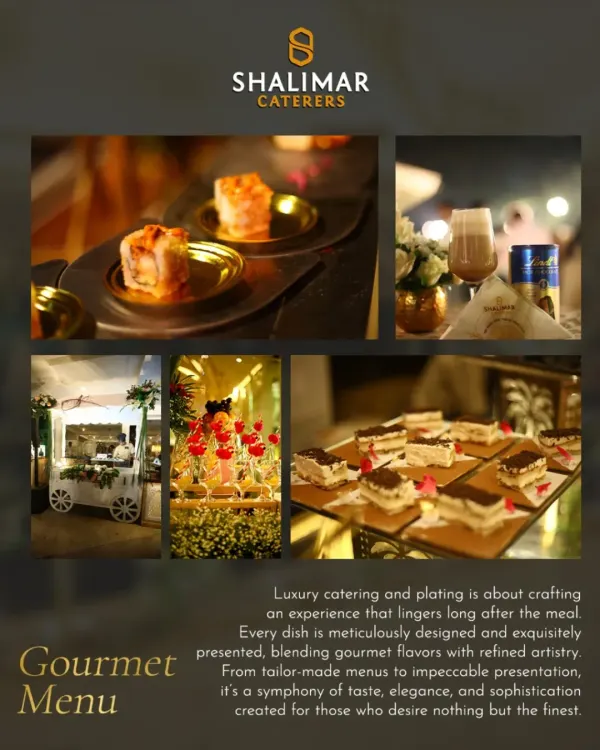 Our gourmet menu is about crafting an experience that lingers. This collage showcases the artistry, elegance, and sophistication we bring to every dish and every event.