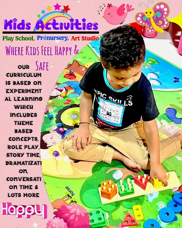 In our playschool, every day is an adventure. We create a safe and happy space where our curriculum, based on experiential learning, allows children to explore themes, engage in role-play, and build confidence.