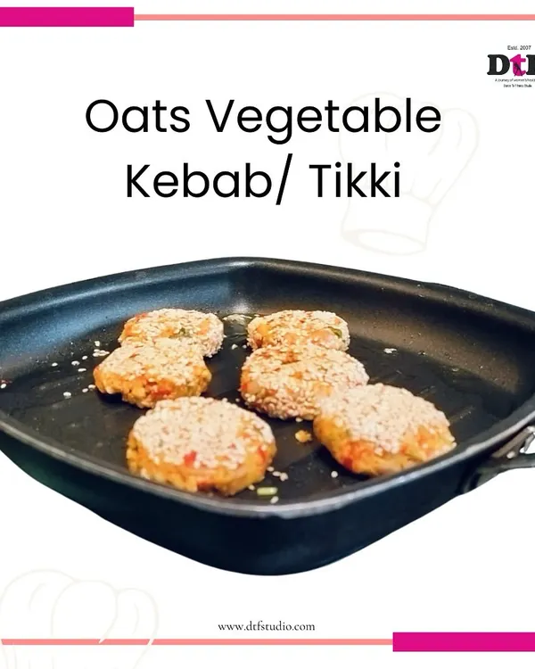 A plate of delicious and healthy Oats Vegetable Kebabs. This is the perfect evening snack that's both nutritious and satisfying.