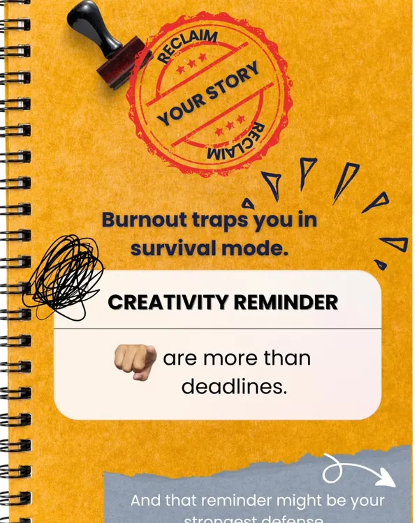 Burnout traps you in survival mode. A creativity reminder, like picking up an instrument, can be your strongest defense, reminding you that you are more than your deadlines.