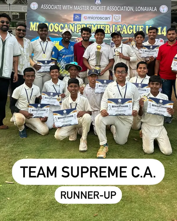 Proud to be the Runner-Up! Our Team Supreme C.A. U-14 boys with their certificates and trophy at the Microscan Premier League in Lonavala. Every tournament is a learning experience.