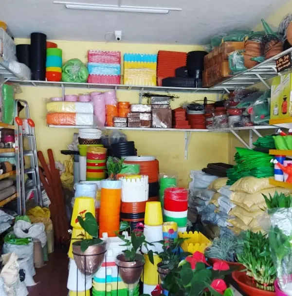 An inside look at my garden center shop, stocked with everything from colorful pots and planters to soil, fertilizers, and tools. It's your one-stop shop for all gardening needs.