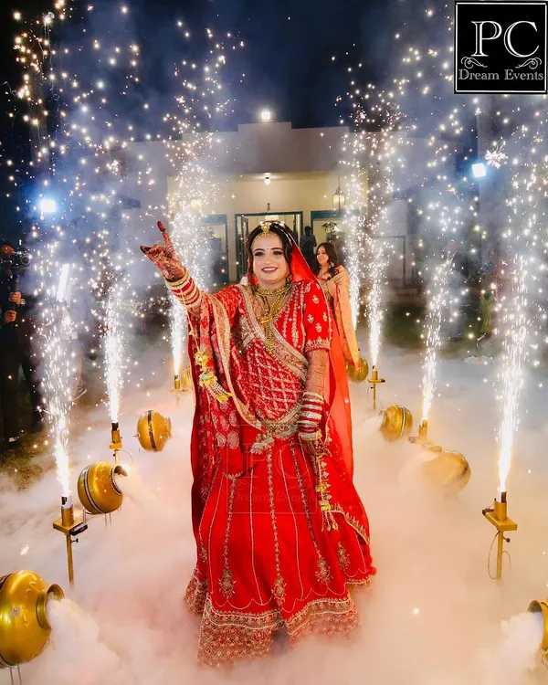 Here is a bridal entry that is full of energy and joy. I arrange for special effects like low-lying fog and cold pyro fountains to create a dreamy path for the bride to walk down.